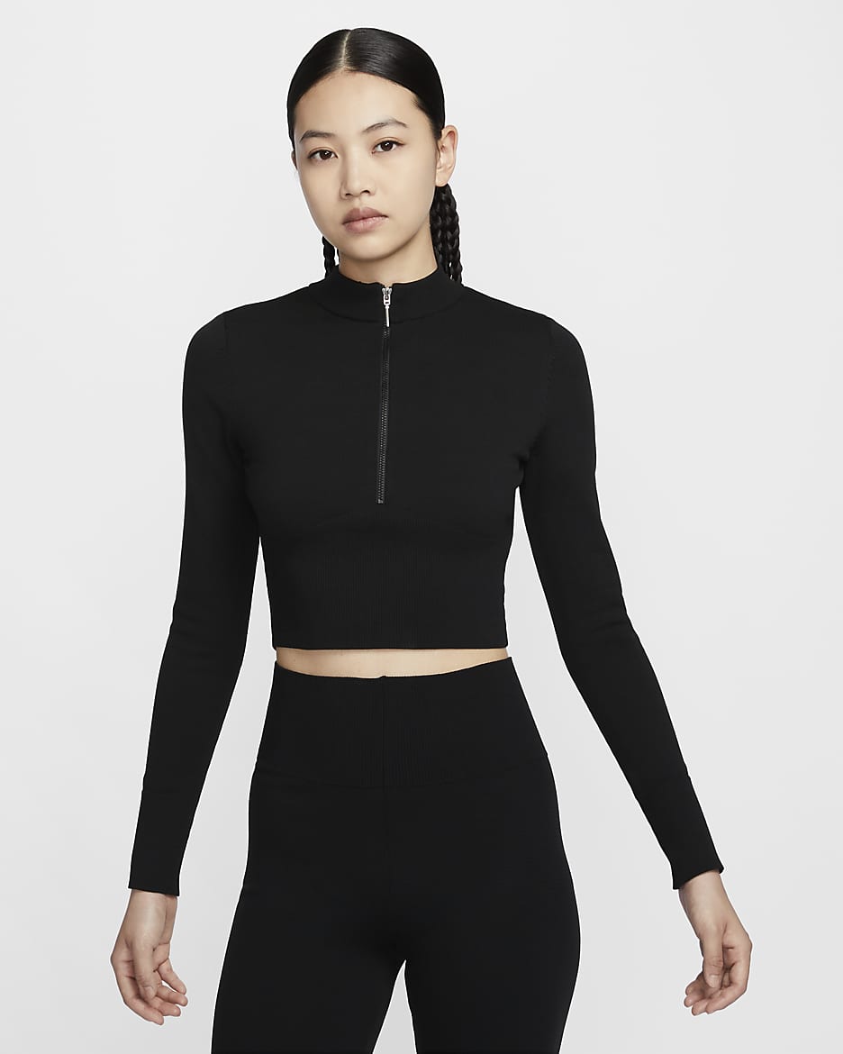 Nike zip crop top on sale